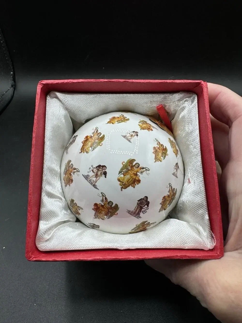 Pier 1 LI BIEN Hand-Painted Inside Glass Christmas Ornament the Angels -S1L